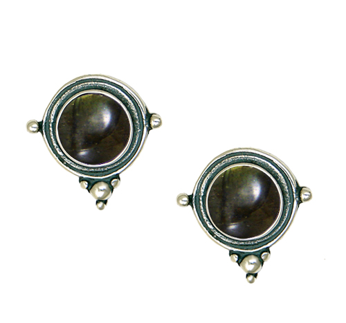 Sterling Silver Spectrolite Post Stud Earrings